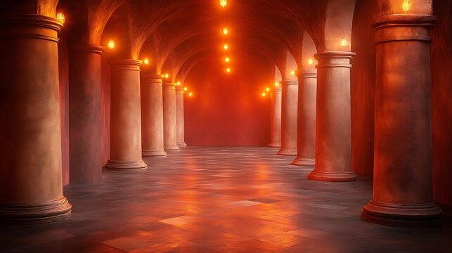 Illuminated Columns Line A Redstone Hallway