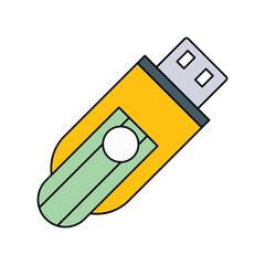 flash drive lineal color line icon with white background vector stock illustration