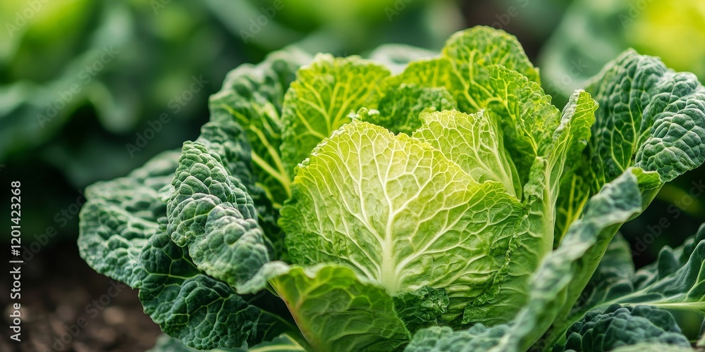 Poster chinese cabbage stands alone and showcases its unique beauty, taking about two weeks to grow. this v