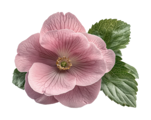 Delicate pink blossom on floral cutout nature minimalistic design high fidelity focus isolated on transparent background png