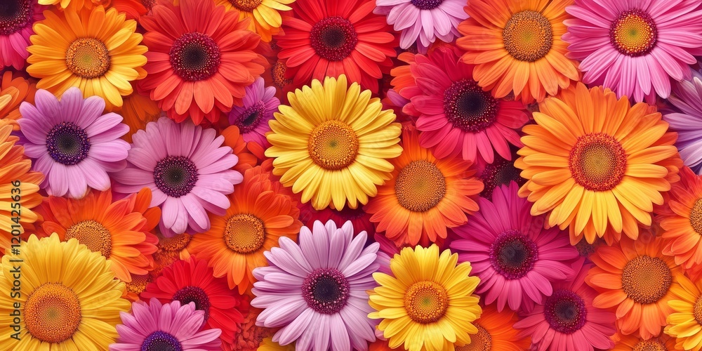 Aufkleber stunning background featuring beautiful daisies and gerberas. this beautiful daisy and gerbera backg
