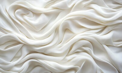 Fototapeta premium Abstract White Fabric Draped in Soft, Curving Waves