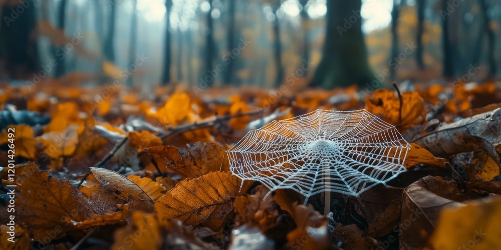 Aufkleber the spider web mushroom showcases its beauty in autumn, often appearing in deciduous and mixed fores
