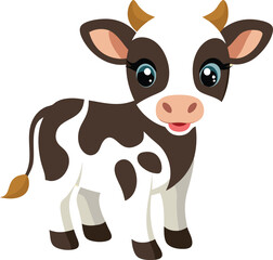 Beautiful animal baby cow vector artwork illustration 