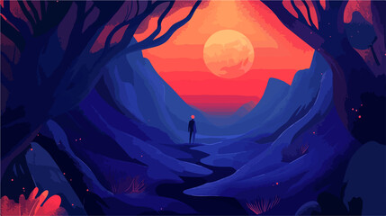 Spooky Halloween flat vector design template for festive events