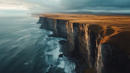 Majestic cliffs rise dramatically along the coastline, showcasing natural beauty and rugged landscapes, perfect for capturing the essence of stunning cliffs in photography.