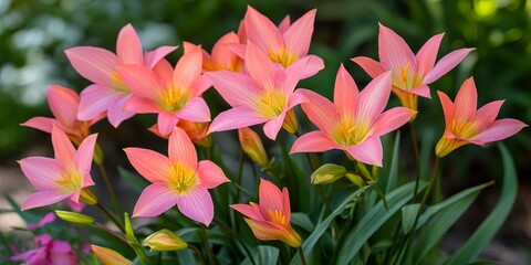 Beautiful Zephyranthes grandiflora blooms in vibrant colors, showcasing the exquisite features of Zephyranthes grandiflora, perfect for adding charm and elegance to any garden or floral display.