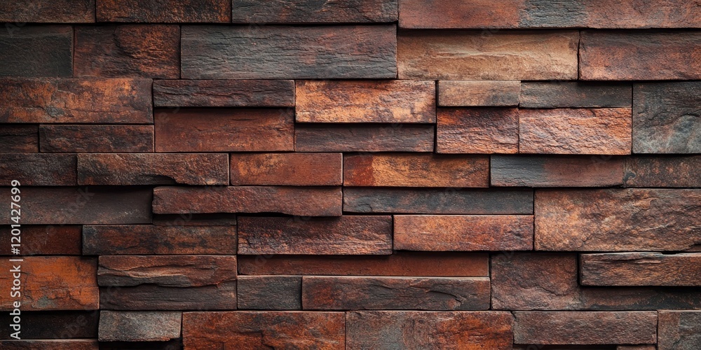 Aufkleber red brown block brick wall featuring a beautifully arranged texture that adds depth and character. t