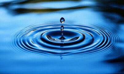 An Overhead View of Dark Blue Water Ripples