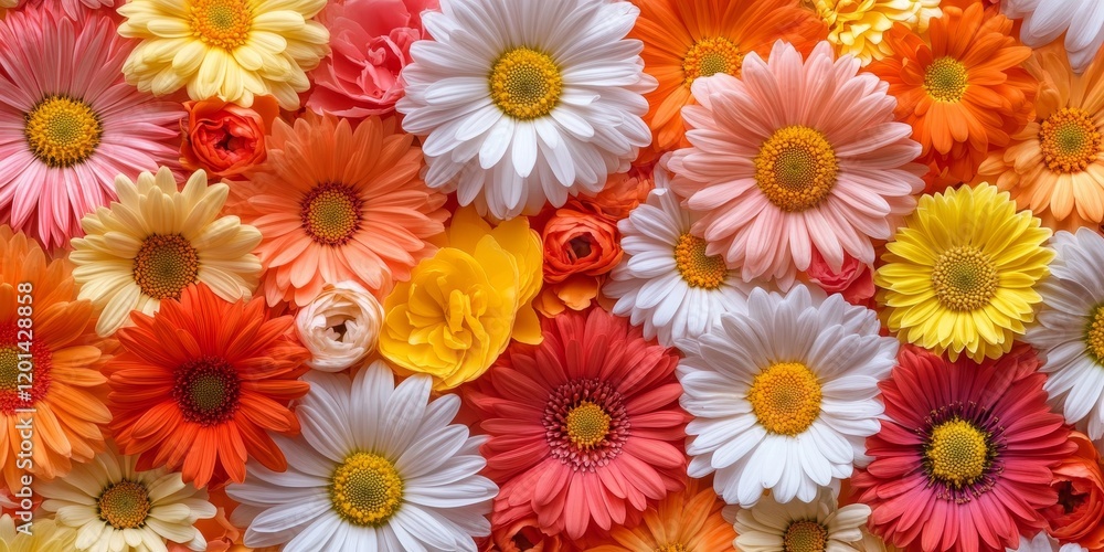 Aufkleber stunning background featuring beautiful daisies and gerberas. this beautiful daisy and gerbera backg