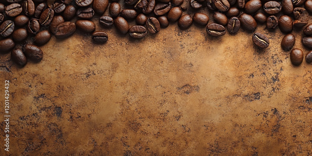 Poster coffee bean bag background featuring a textured design that highlights the richness of coffee beans.