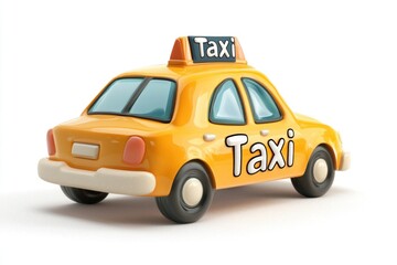 Fototapeta premium Taxi isolated on white background. Taxi icon. Cab isolated on white. Cab icon. Cab Car. Taxi Car Isolated element on white for Designers. Isolated Taxi Design Element. Cab Car Isolated on white.