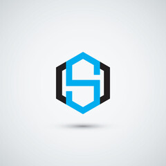 Letter S hexagon logo design vector template