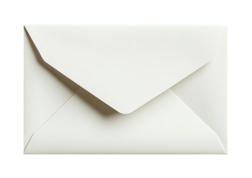 Open envelope with blank white paper office setting high fidelity minimalist design close-up view conceptual clarity isolated on transparent background png