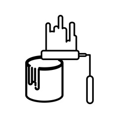 Paint for wall line icon. Bucket, jar, decor. Renovating concept. Vector illustration can be used for topics like decorating, home improvement, repair
