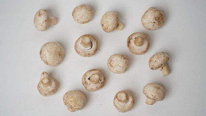 Fresh champignons mushroom isolated on white background