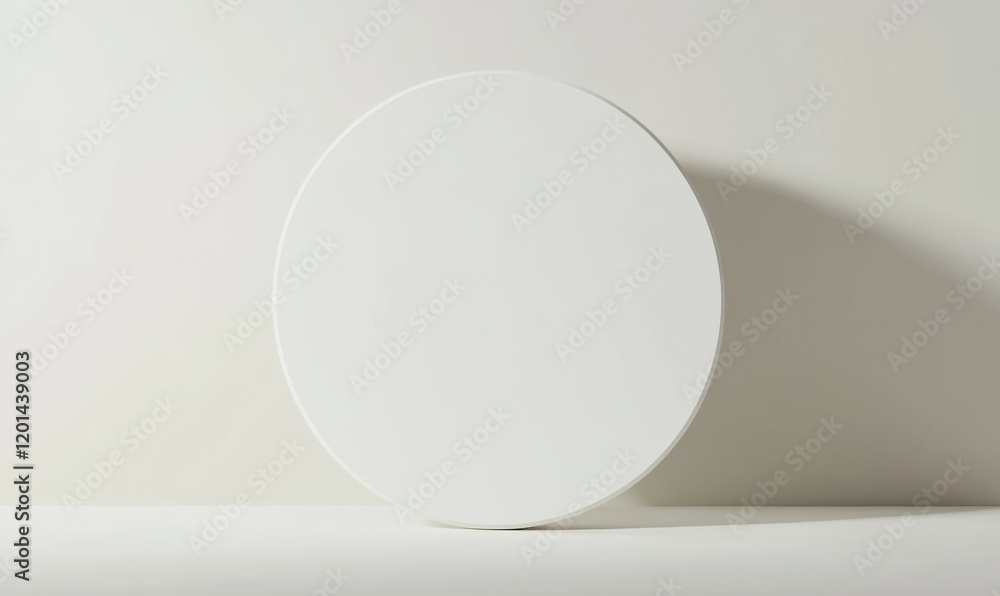 Poster 3d rendering of white blank circle shape with shadow in neumorphism style, sphere, blank, design, ro
