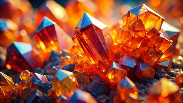 Potassium Dichromate Crystal Structure and Chemical Properties - Stock Photo