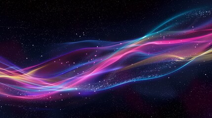 A serene display of the night sky with stars twinkling in vibrant patterns, complemented by a faint auroral ribbon, highlighted against white.