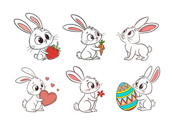 set of easter rabbits