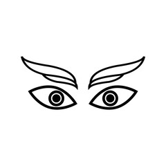 Eye icon. Black Eye icon on white background. Vector illustration
