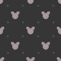 Seamless pattern, cute rat pattern