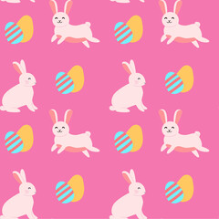 Playful easter bunny and colorful egg patterns for festive designs.