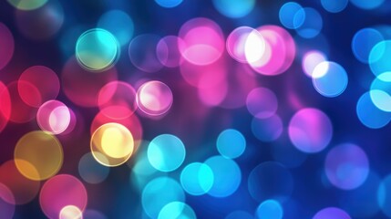 Fototapeta premium Colorful bokeh lights create a vibrant and cheerful atmosphere at a nighttime celebration in a bustling urban environment