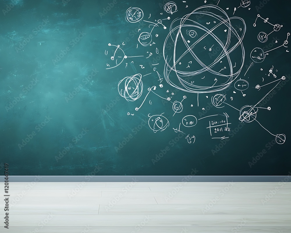 Poster a blackboard displaying the principles of angular momentum