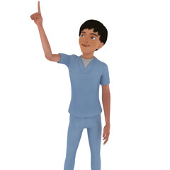 3d render, Nurse 3D Character Illustration. Pose and expression Library