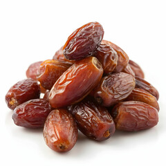 Fresh dates with their rich brown color, accompanied by vibrant green leaves,