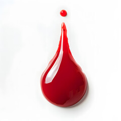 Obraz premium Drop of blood dripping isolated on white background