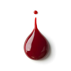 Obraz premium Drop of blood dripping isolated on white background