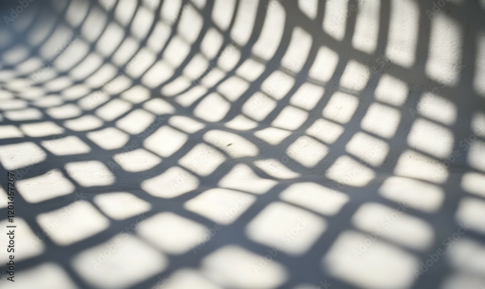 Poster abstract grid pattern cast by sunlight on white surface