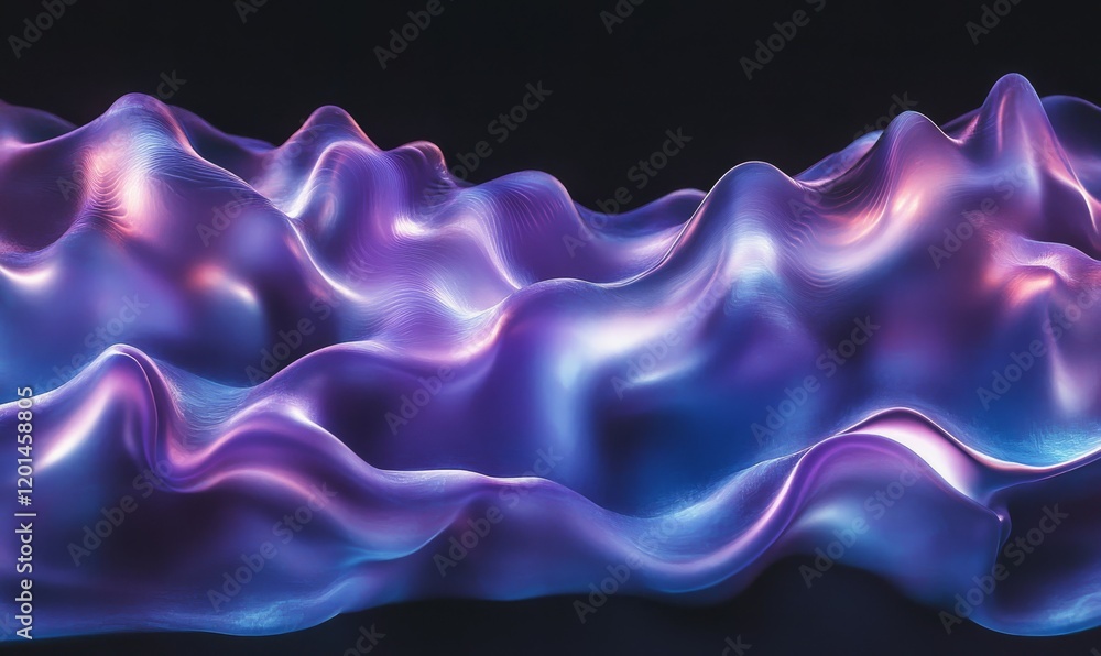 Poster abstract waves of digital energy: a mesmerizing abstract backdrop featuring soft, flowing waves of l