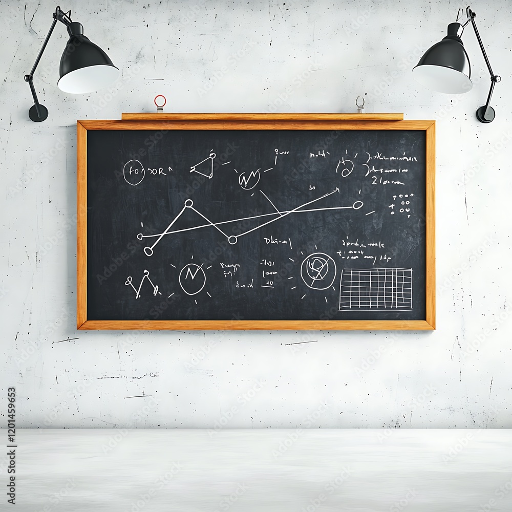 Aufkleber a blackboard showing different methods to solve quadratic equations