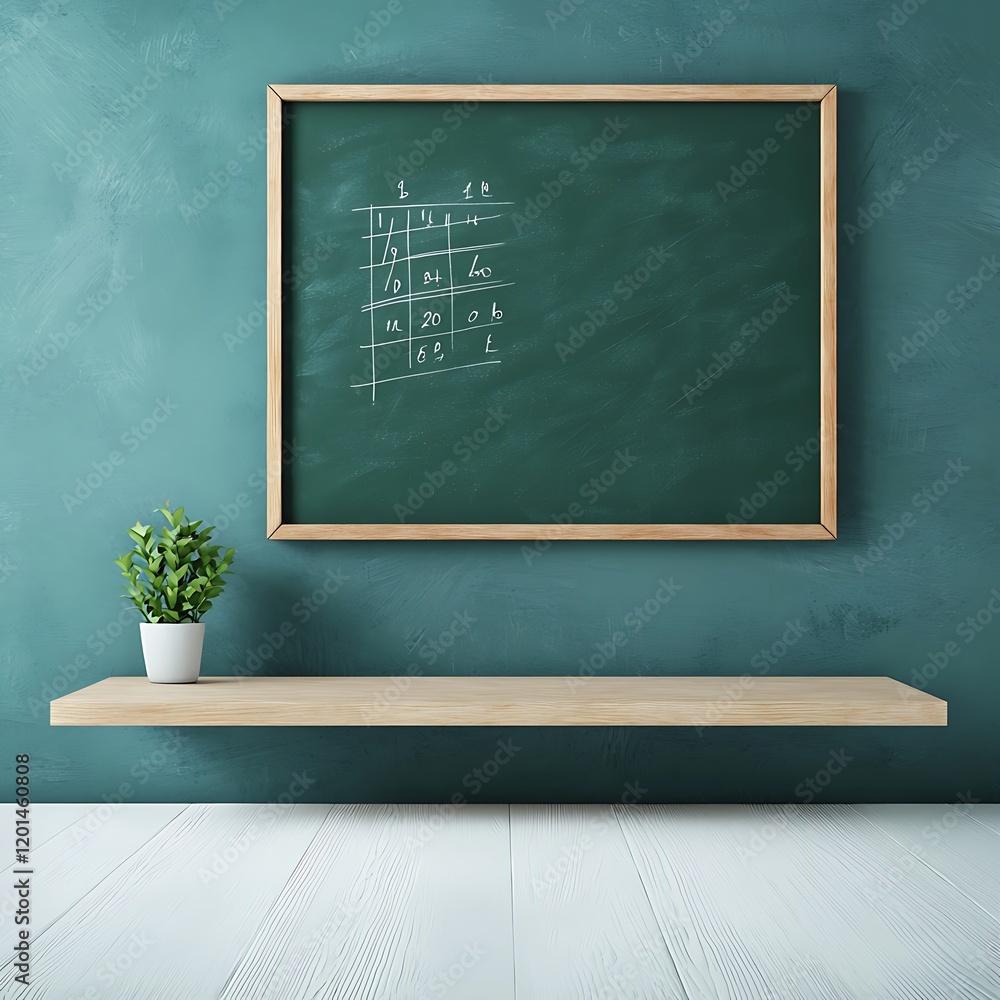 Poster a blackboard showing the basics of combinatorics with examples