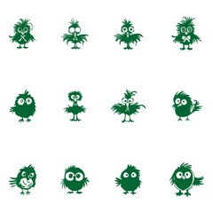 expressive bird icon symbol set for a fun and creative identity