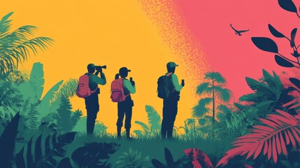 Fototapeta premium Biodiversity loss prevention community patrols against poaching