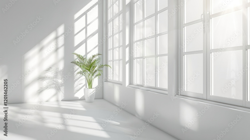 Poster light gray background with window shadow, white background.