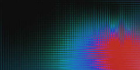 Naklejka premium Abstract noise glitch texture grainy background with copy space, multicolor distortion effect overlay on black background