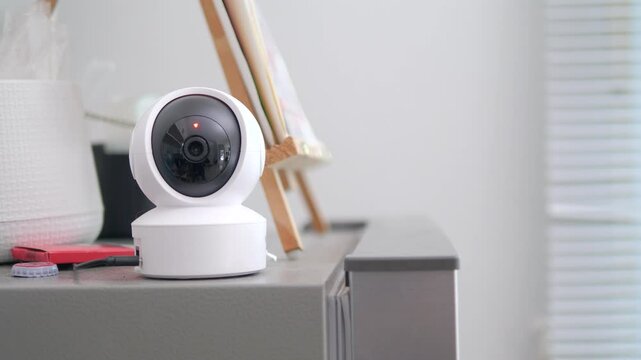 Wifi Ip camera CCTV. Digital surveillance and smart home concept