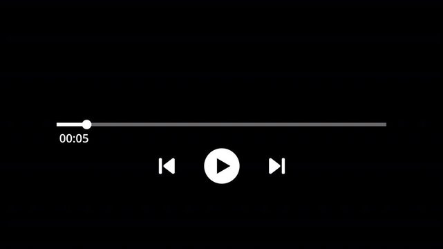  Audio music player timeline bar moving with track animation on transparent background, One minute music player animation multimedia concept,
 Media player template, Music player timeline bar video