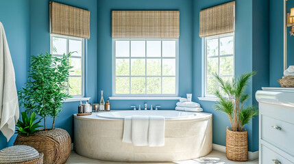 Create a serene home spa sanctuary by adding features such as a steam room, a luxurious soaking tub, calming color palettes, and relaxing ambiance elements.