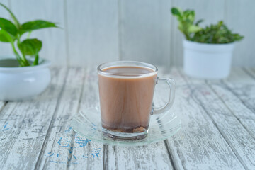 cup of coffee on  tablle