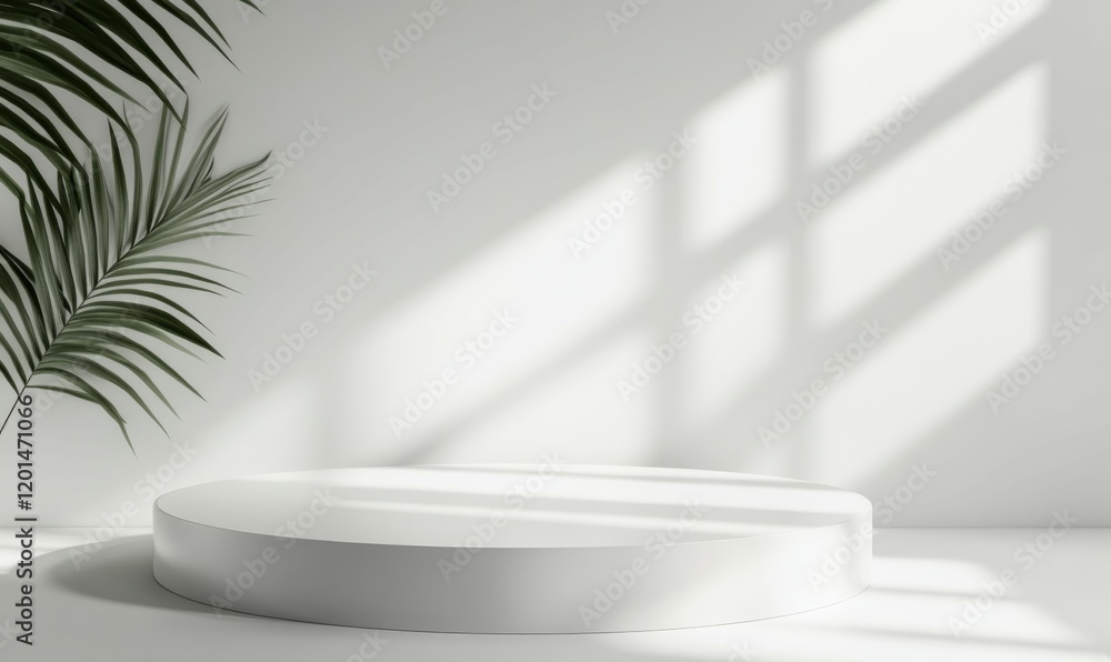 Aufkleber abstract white studio background for product presentation. empty room with shadows of window. displa