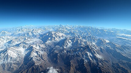 Fototapeta premium Panoramic view of snow-capped Himalayan mountain range.