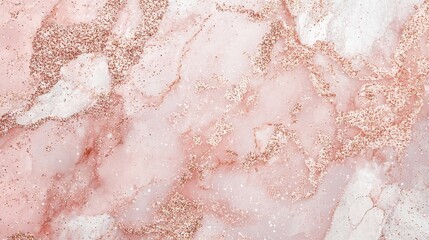 Fototapeta premium Abstract pink and gold marble texture with glitter. (2)