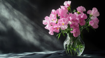 black background, sweet pea, spring, colorful, flowers, beautiful