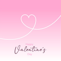 Valentine's Day background with minimal hand drawn heart design 